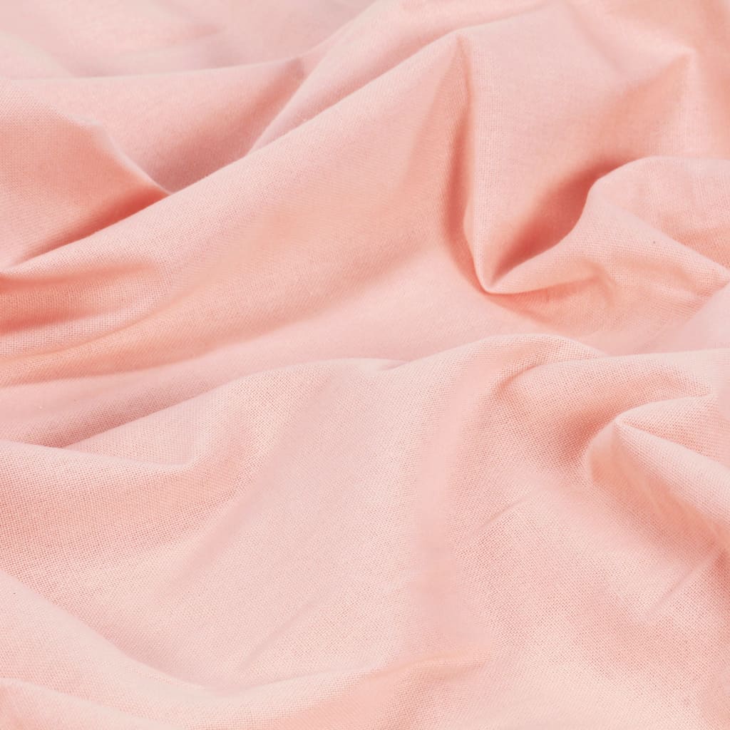 Gordijnen Met Metalen Ringen 2 St 140X225 Cm Katoen Roze