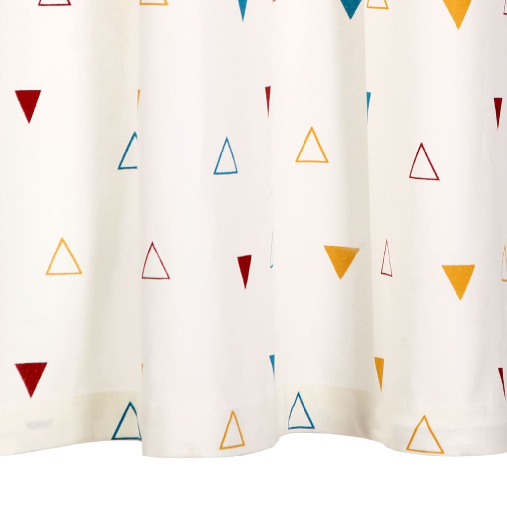 Gordijnen Met Metalen Ringen 2 St 140X225 Cm Katoen Meerkleurige Driehoek