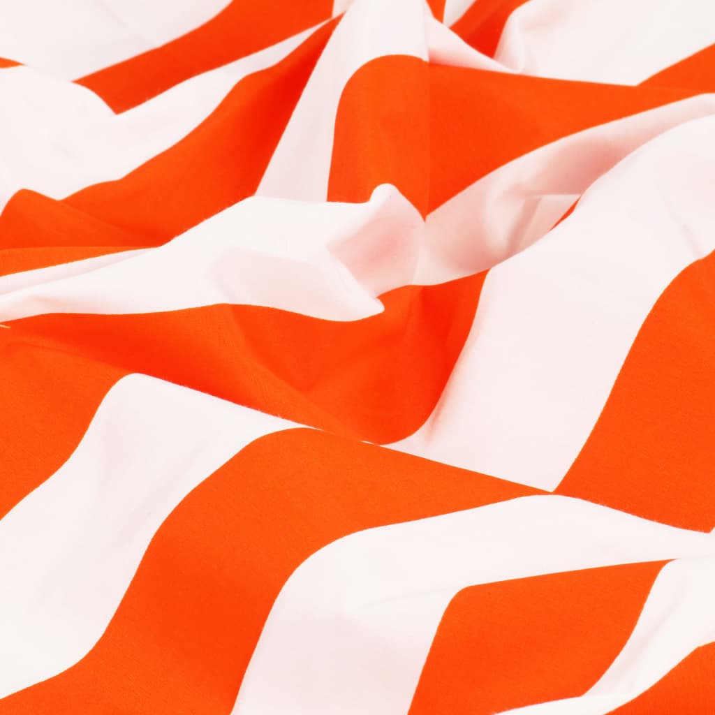 Gordijnen Met Metalen Ringen 2 St Streep 140X245 Cm Stof Oranje