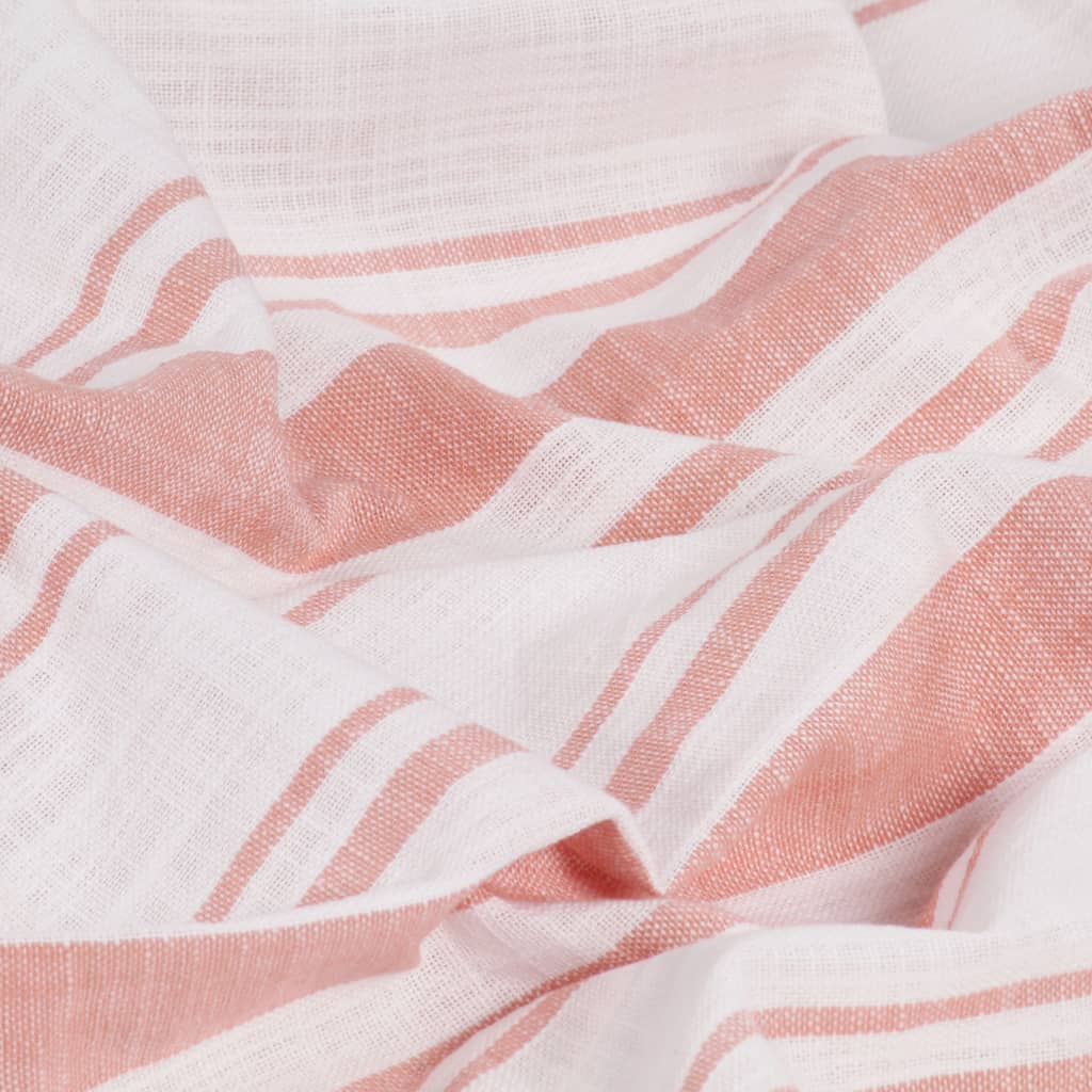 Gordijnen Met Metalen Ringen 2 St Streep 140X225 Cm Katoen Roze