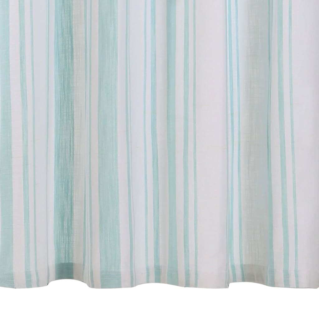 Gordijnen Met Metalen Ringen 2 St 140X175 Cm Katoen Blauwe Streep