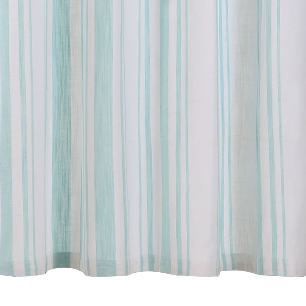 Gordijnen Met Metalen Ringen 2 St 140X225 Cm Katoen Blauwe Streep
