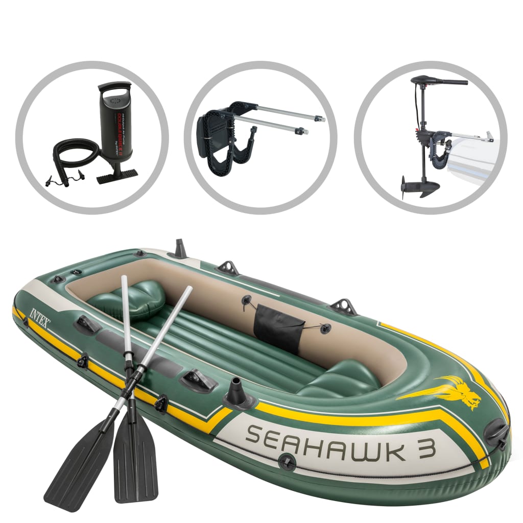 Intex Opblaasbootset Seahawk 3 Met Trolling Motor En Beugel