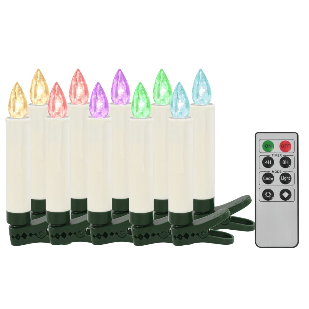 Led-Kaarsen Kerst Draadloos Met Afstandsbediening 10 St Rgb