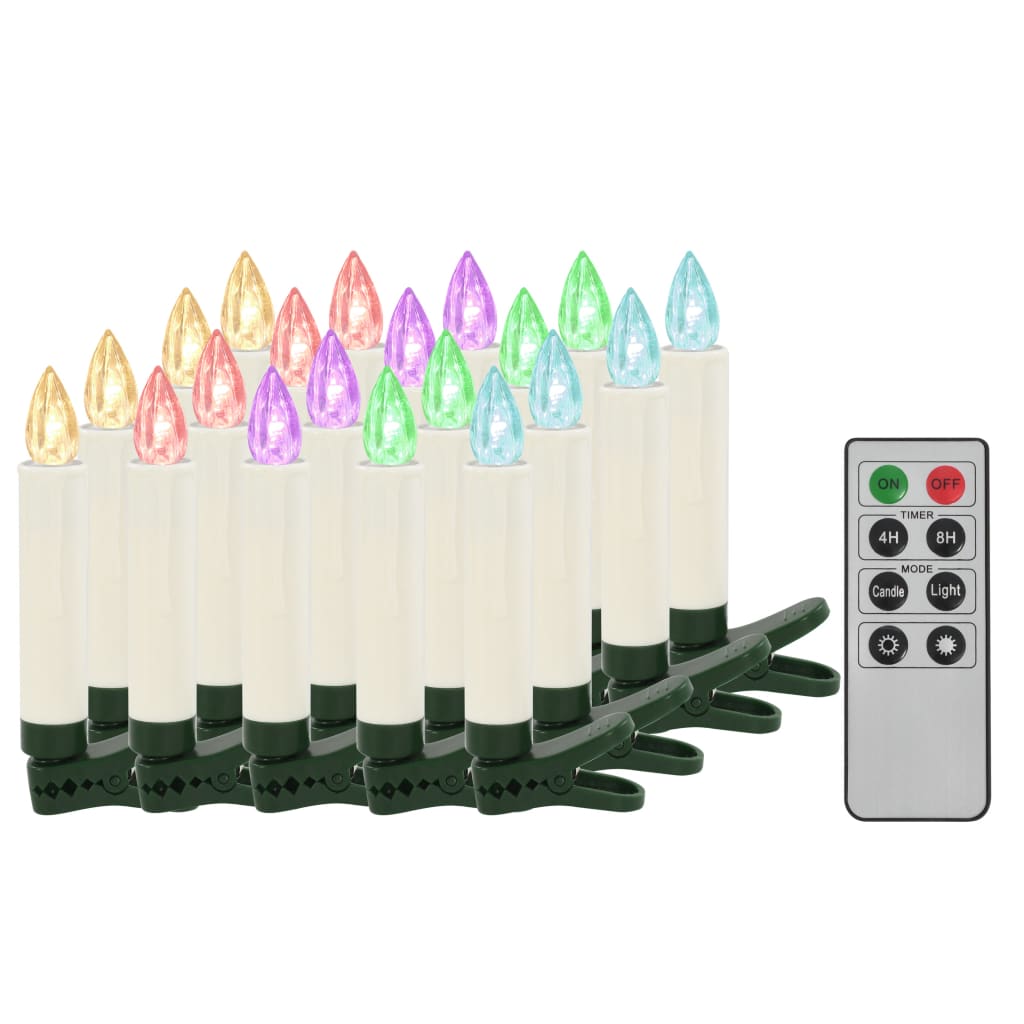 Led-Kaarsen Kerst Draadloos Met Afstandsbediening 20 St Rgb