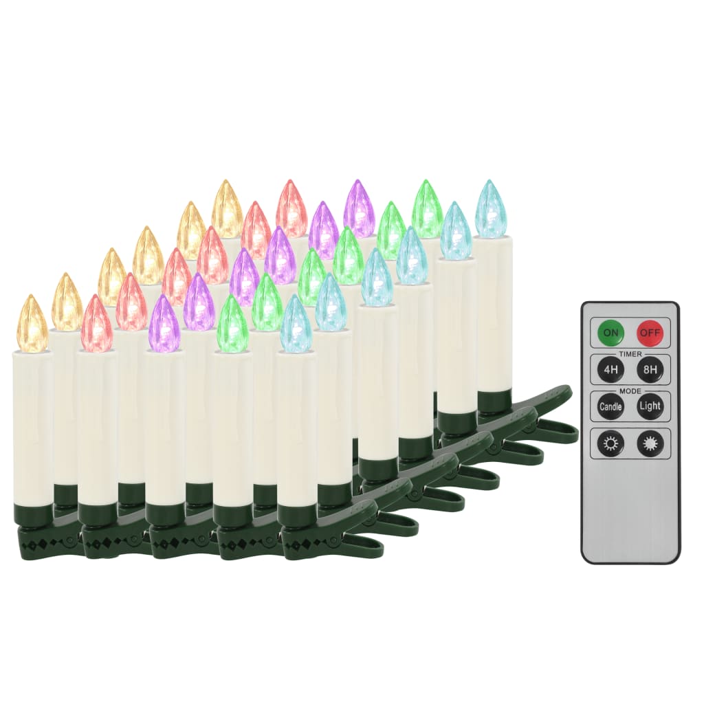 Led-Kaarsen Kerst Draadloos Met Afstandsbediening 30 St Rgb