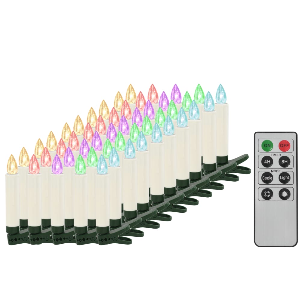 Led-Kaarsen Kerst Draadloos Met Afstandsbediening 50 St Rgb