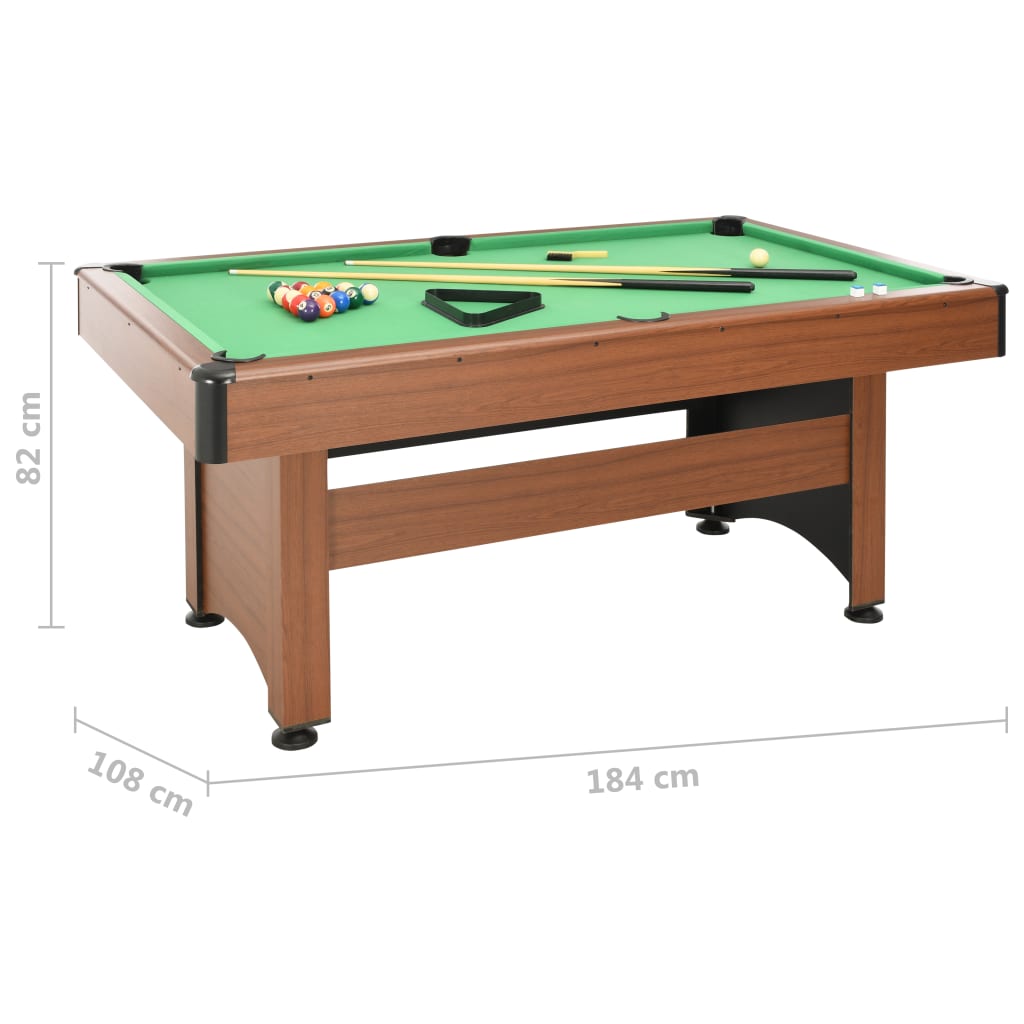 Biljarttafel 6 Feet 184X108X82 Cm Bruin