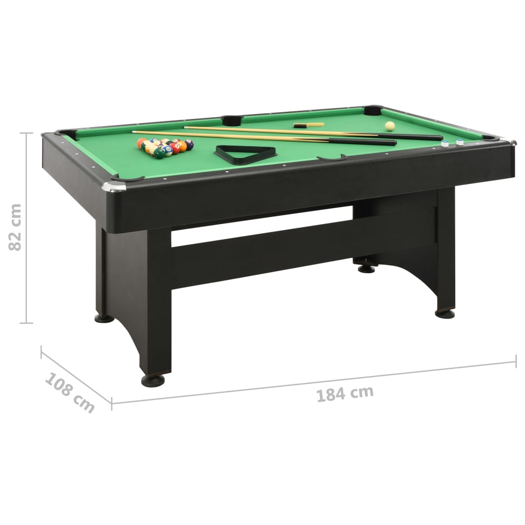 Biljarttafel 6 Feet 184X108X82 Cm Zwart