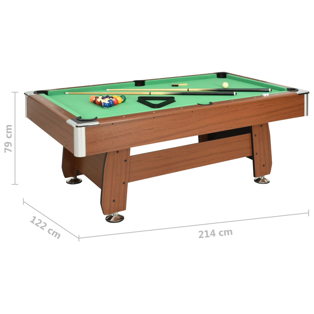 Biljarttafel 7 Feet 88 Kg 214X122X79 Cm Bruin