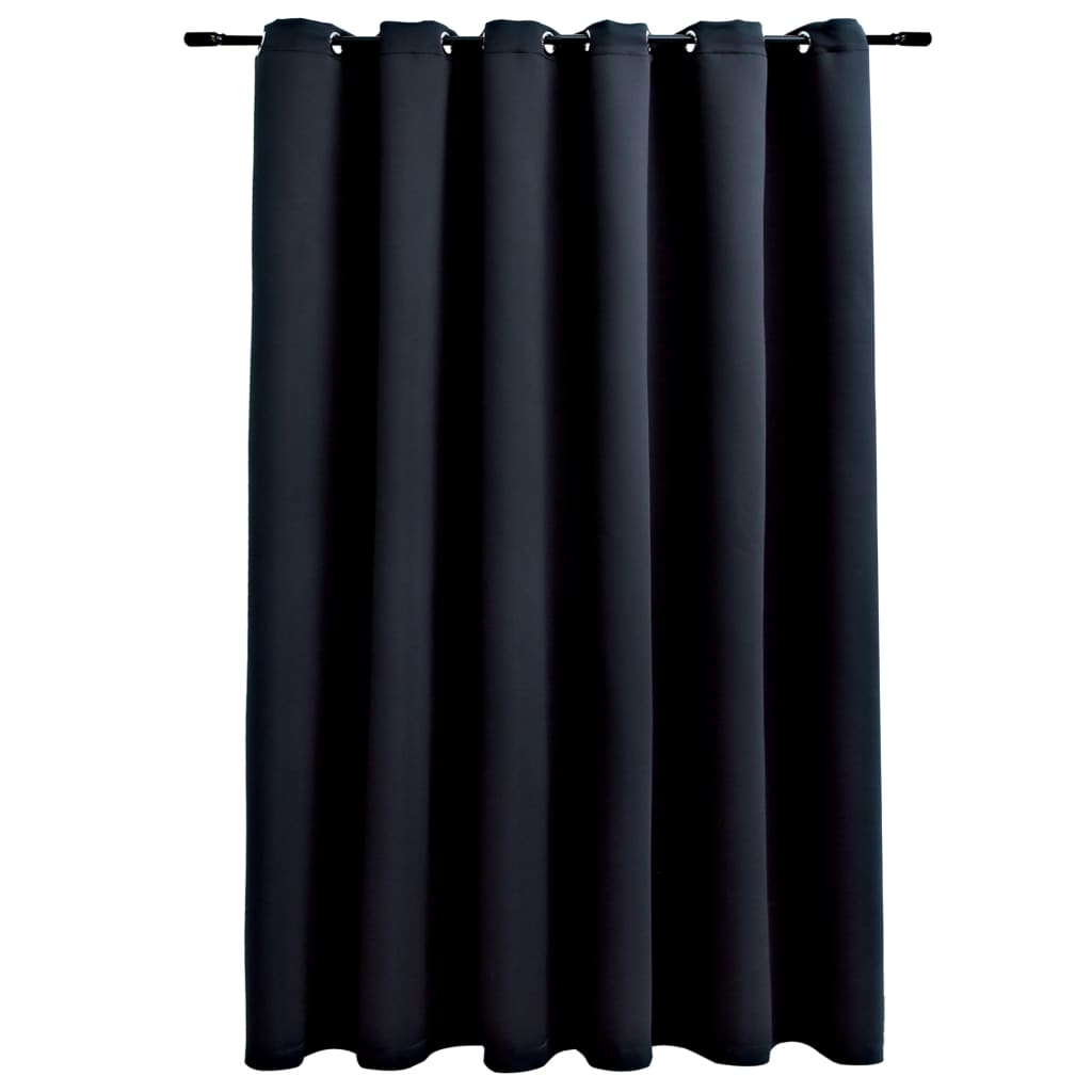 Gordijn Verduisterend Met Metalen Ringen 290X245 Cm Zwart