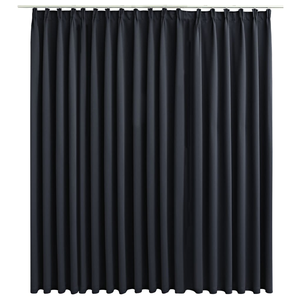 Gordijn Verduisterend Met Haken 290X245 Cm Zwart