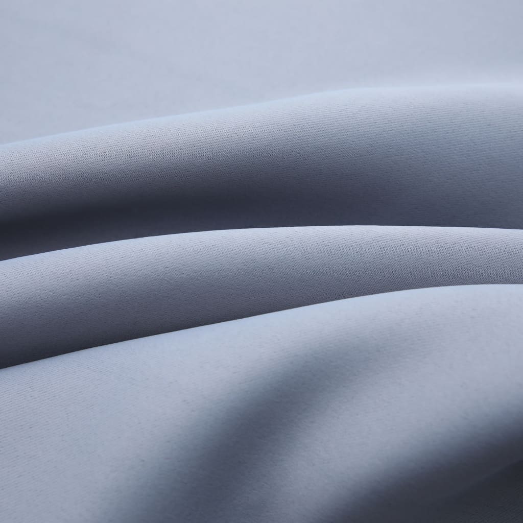 Gordijn Verduisterend Met Metalen Ringen 2 St 140X175 Cm Grijs
