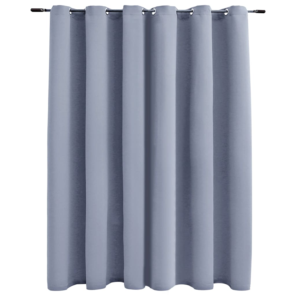 Gordijn Verduisterend Met Metalen Ringen 290X245 Cm Grijs