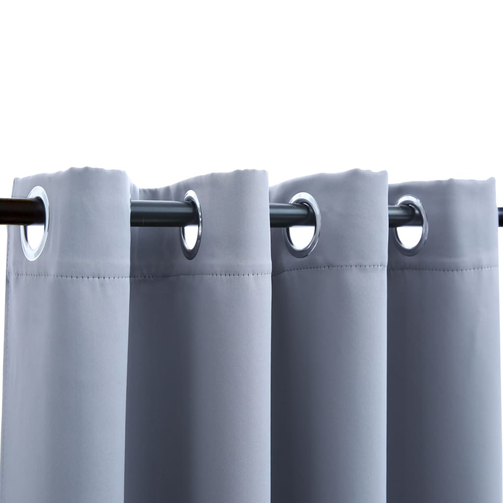 Gordijn Verduisterend Met Metalen Ringen 290X245 Cm Grijs