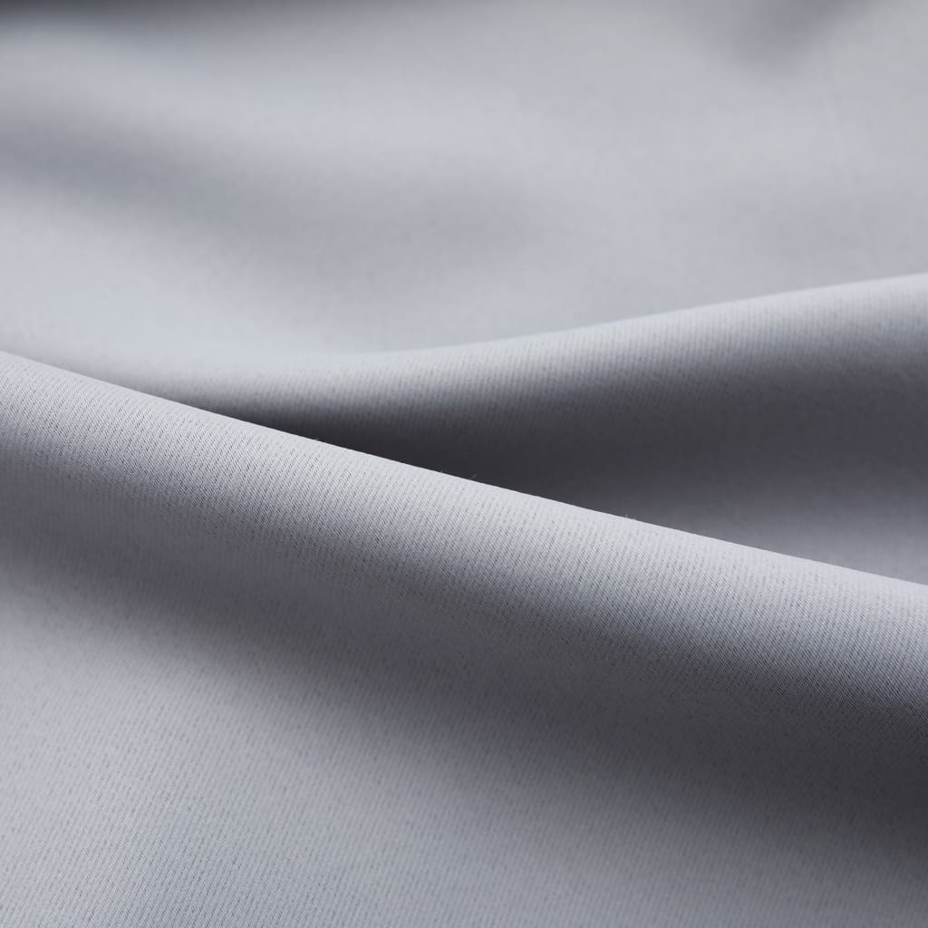 Gordijnen Verduisterend Met Haken 2 St 140X245 Cm Grijs