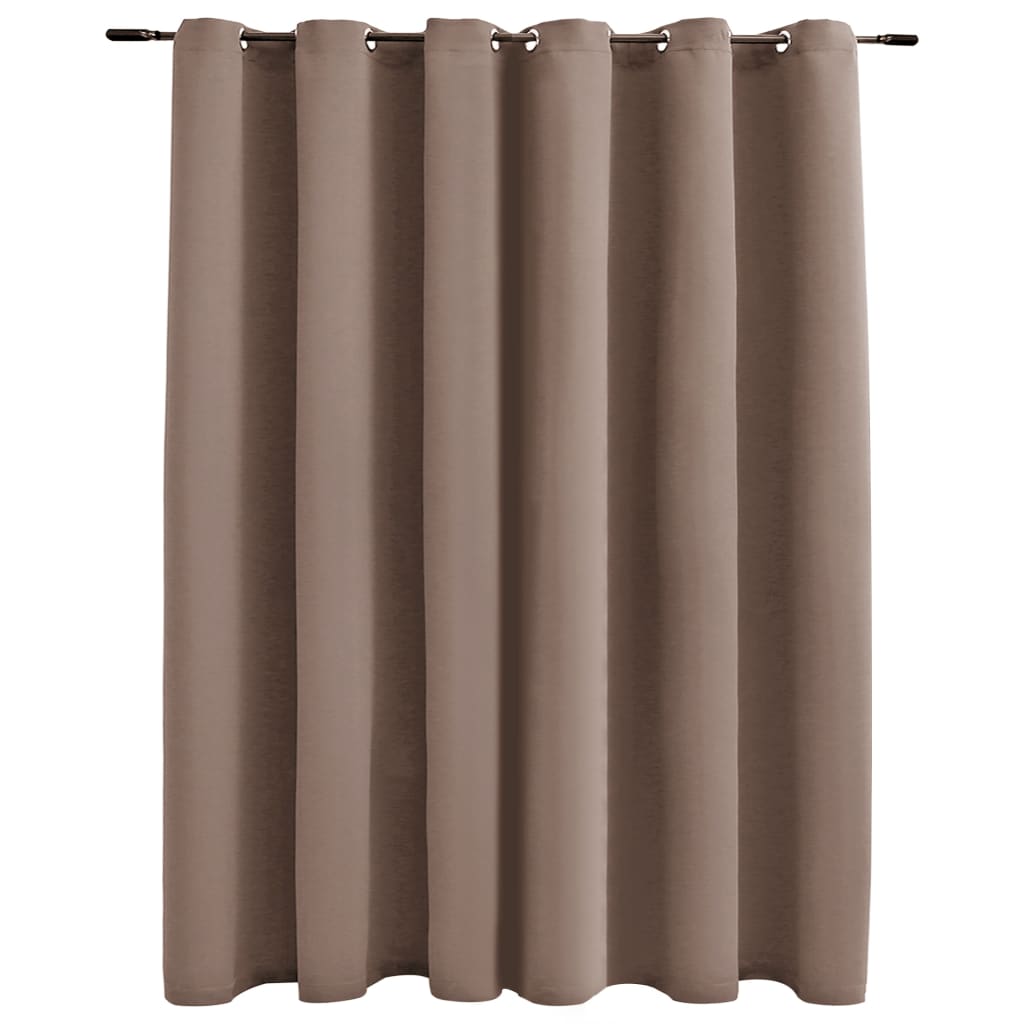 Gordijn Verduisterend Met Metalen Ringen 290X245 Cm Taupe