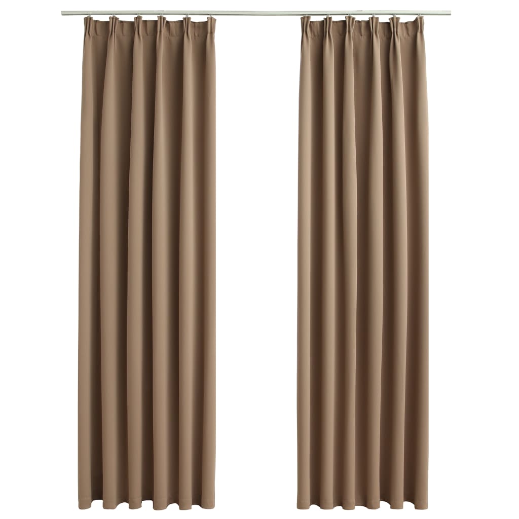 Gordijnen Verduisterend Met Haken 2 St 140X175 Cm Taupe