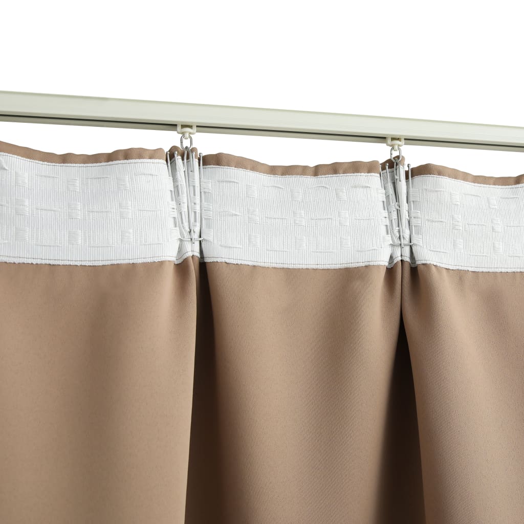 Gordijnen Verduisterend Met Haken 2 St 140X175 Cm Taupe