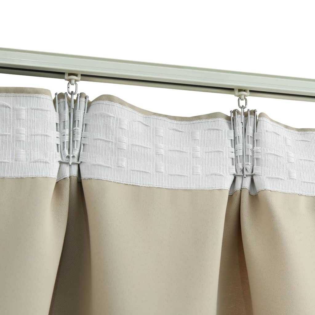 Gordijnen Verduisterend Met Haken 2 St 140X175 Cm Beige