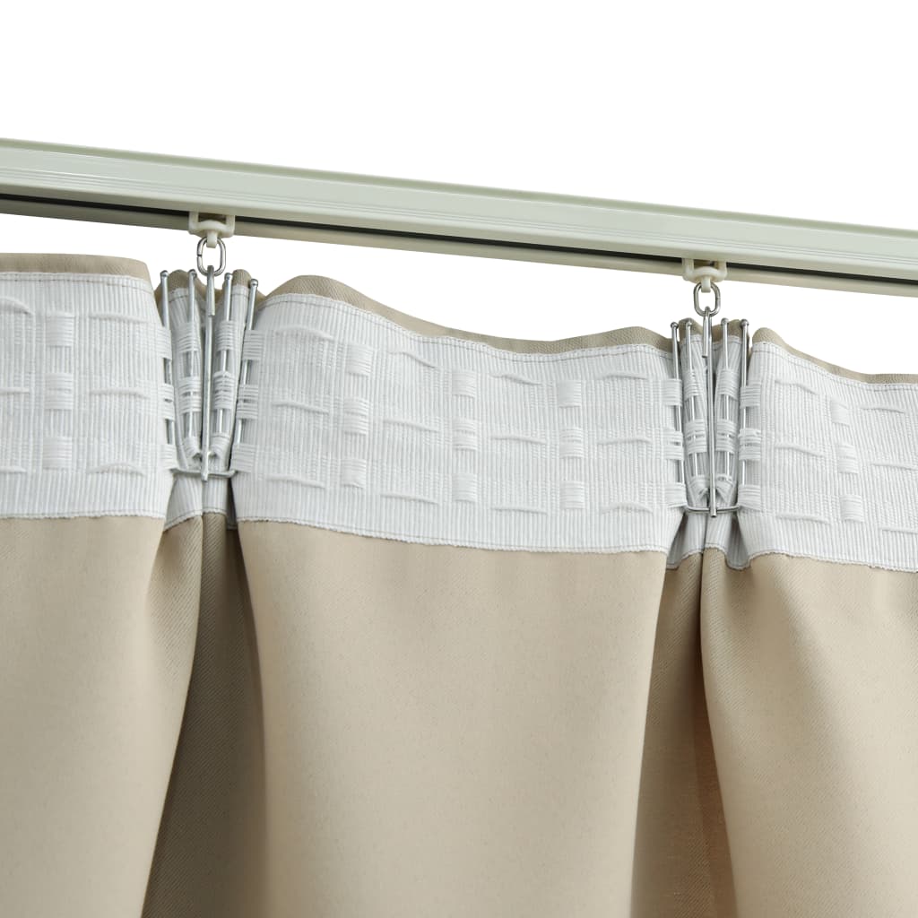 Gordijnen Verduisterend Met Haken 2 St 140X245 Cm Beige