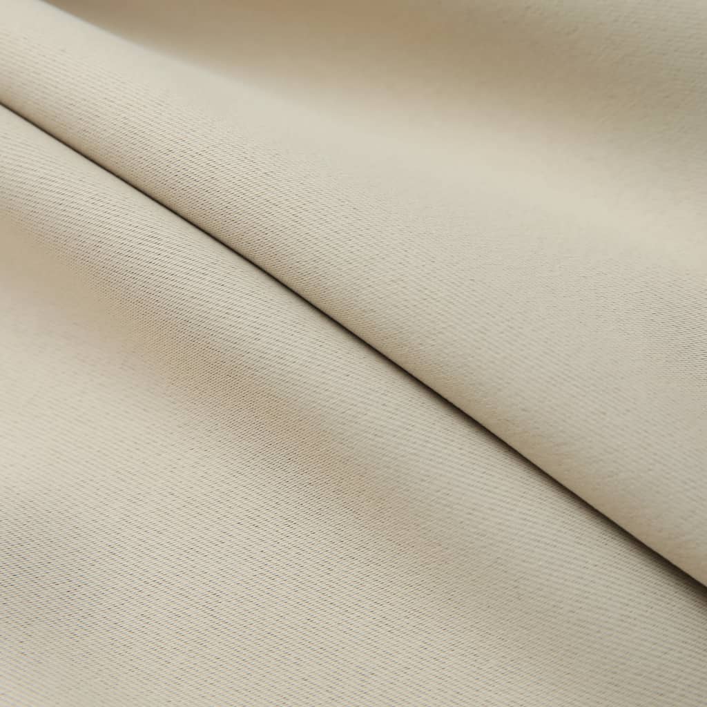 Gordijnen Verduisterend Met Haken 2 St 140X245 Cm Beige