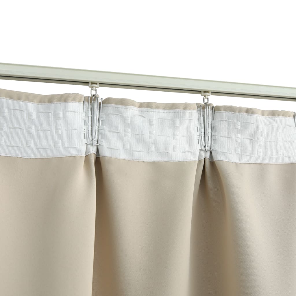 Gordijn Verduisterend Met Haken 290X245 Cm Beige