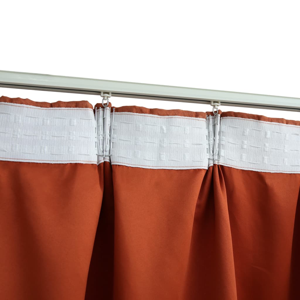 Gordijnen Verduisterend Met Haken 2 St 140X245 Cm Roestkleurig