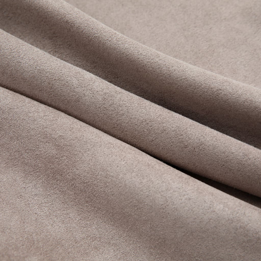 Gordijn Verduisterend Met Metalen Ringen 2 St 140X175 Cm Taupe