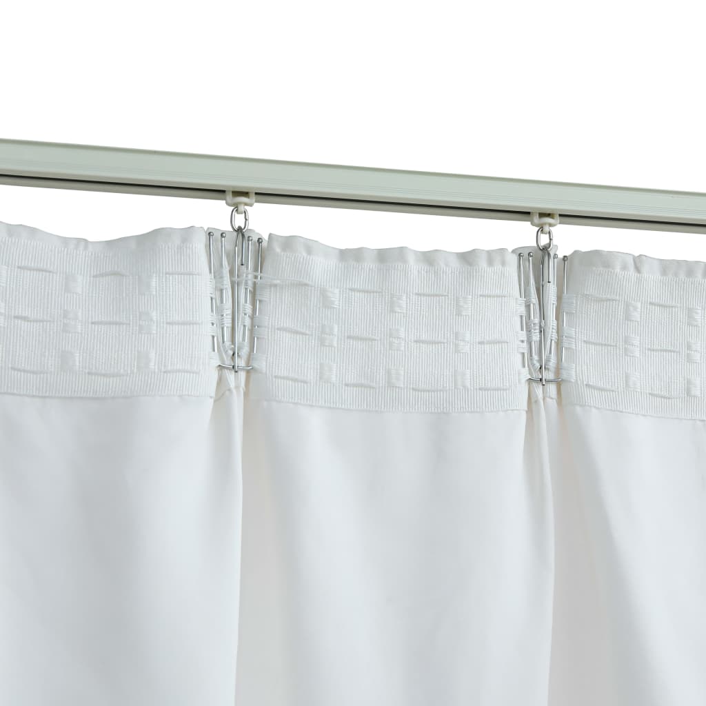 Gordijnen Verduisterend Met Haken 2 St 140X225 Cm Gebroken Wit