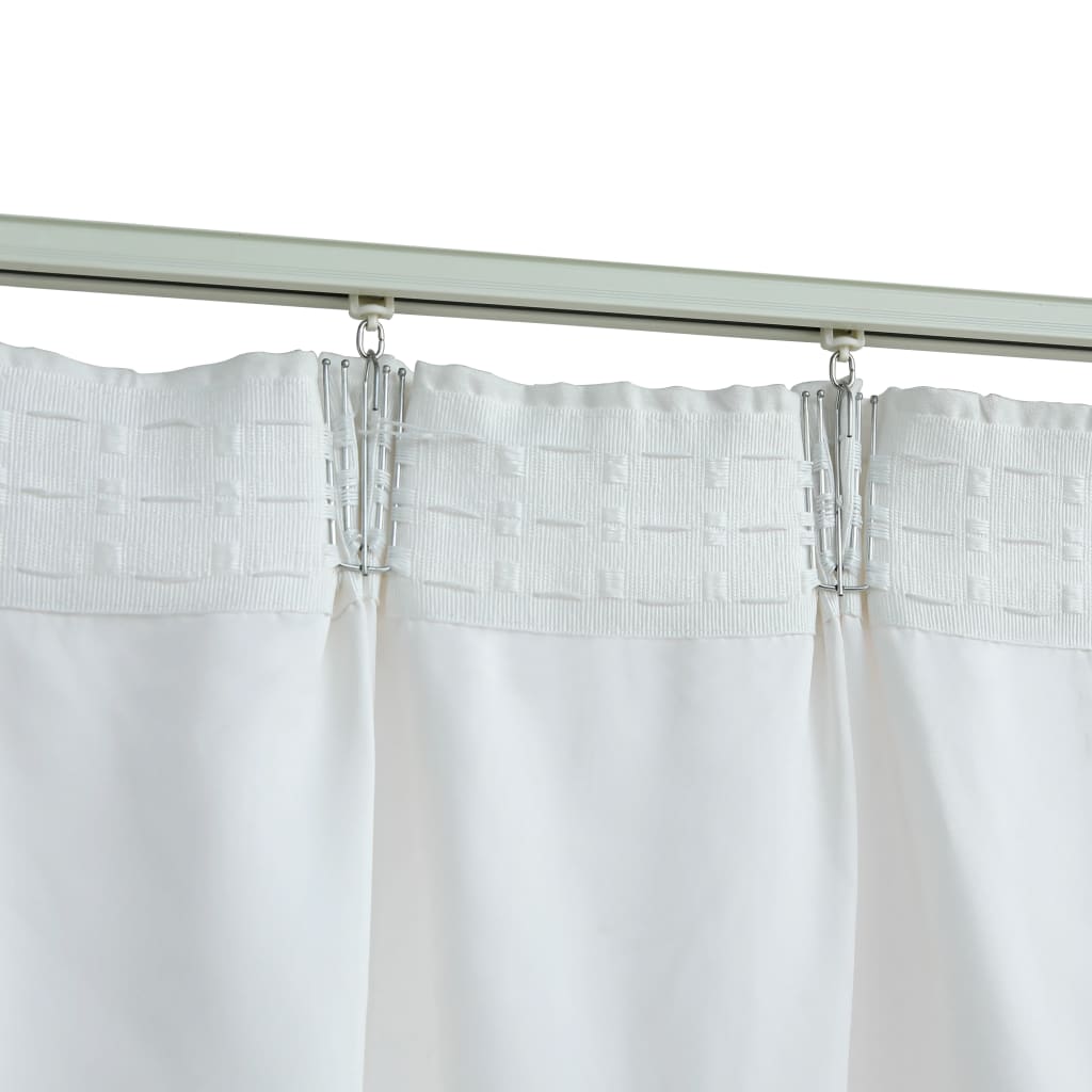 Gordijnen Verduisterend Met Haken 2 St 140X245 Cm Gebroken Wit