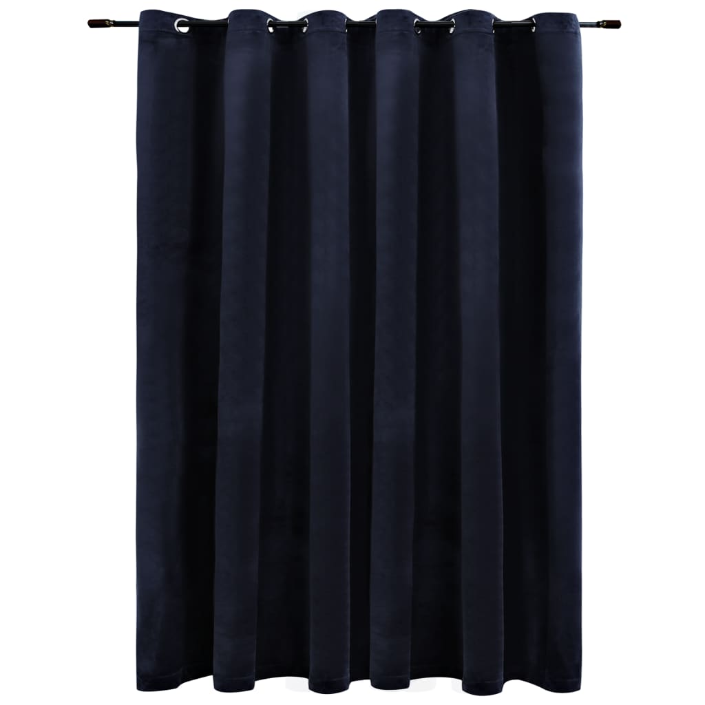 Gordijn Verduisterend Met Ringen 290X245 Cm Fluweel Zwart