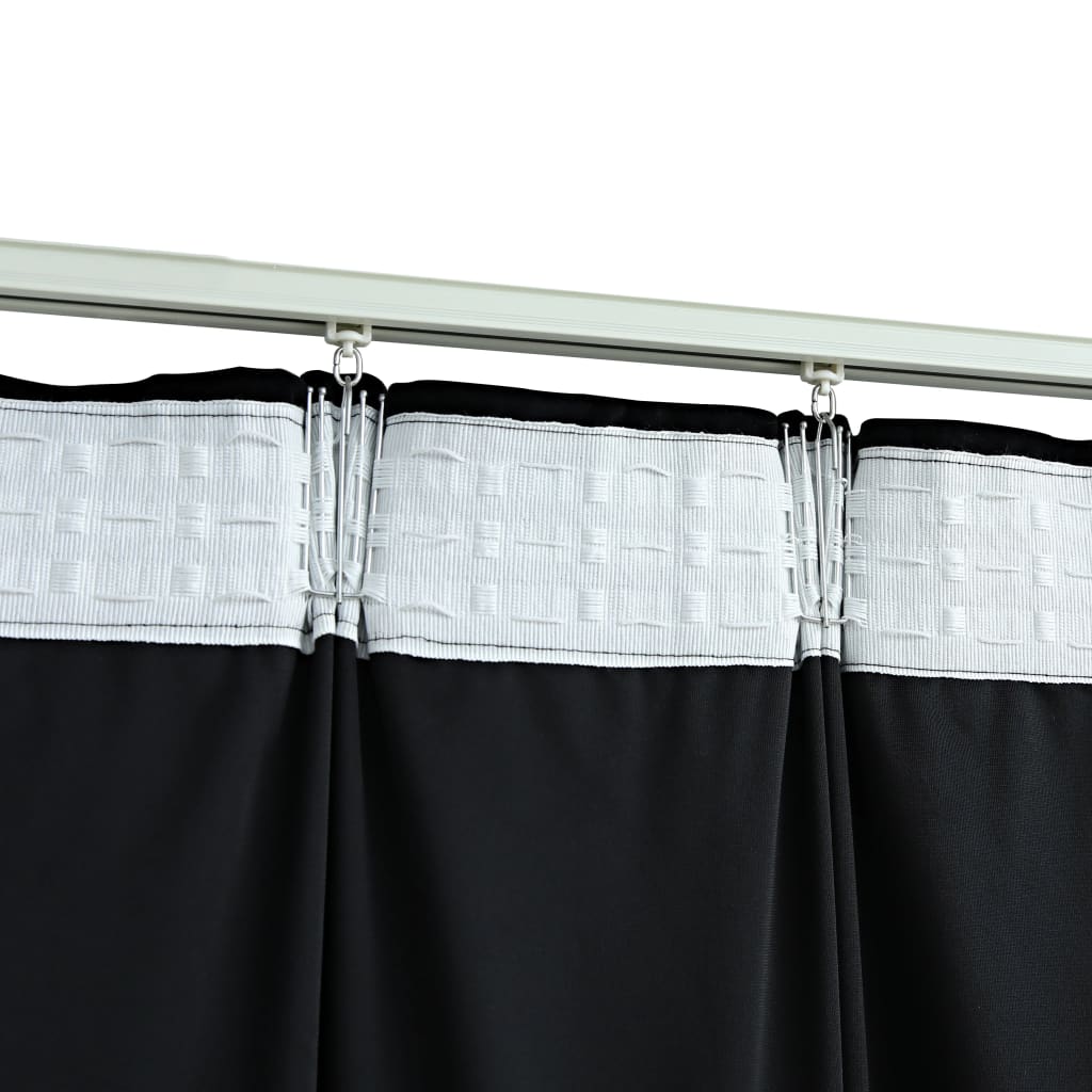 Gordijnen Verduisterend 2 St Met Haken 140X225 Cm Fluweel Zwart