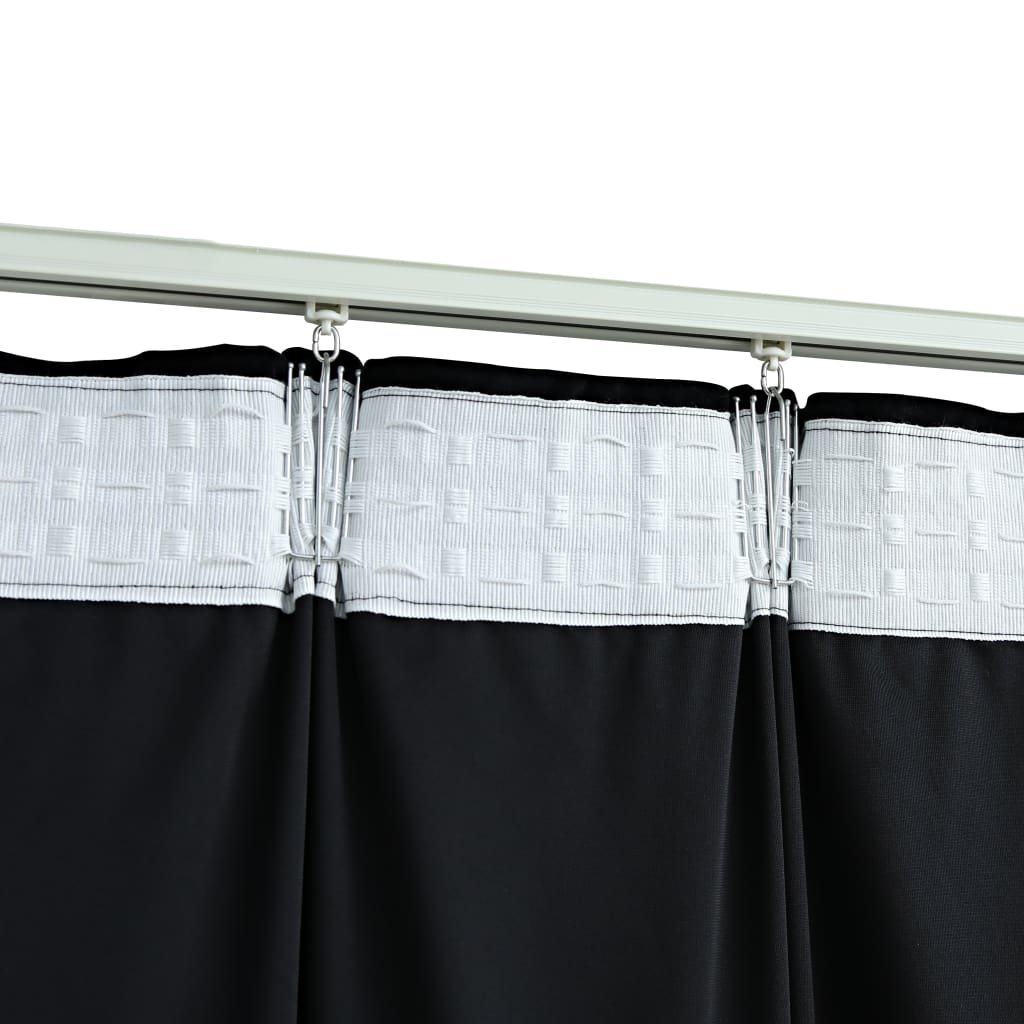 Gordijn Verduisterend Met Haken 290X245 Cm Fluweel Zwart