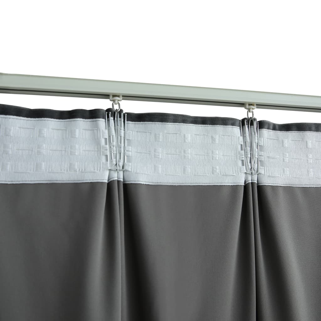 Gordijnen Verduisterend 2 St Met Haken 140X245 Cm Fluweel Antraciet