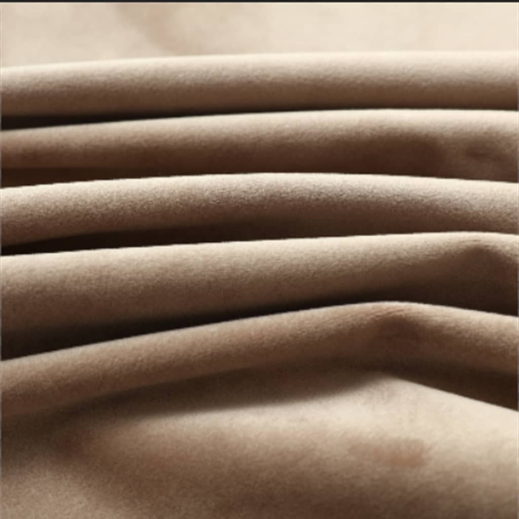 Gordijn Verduisterend Met Ringen 2 St 140X245 Cm Fluweel Beige