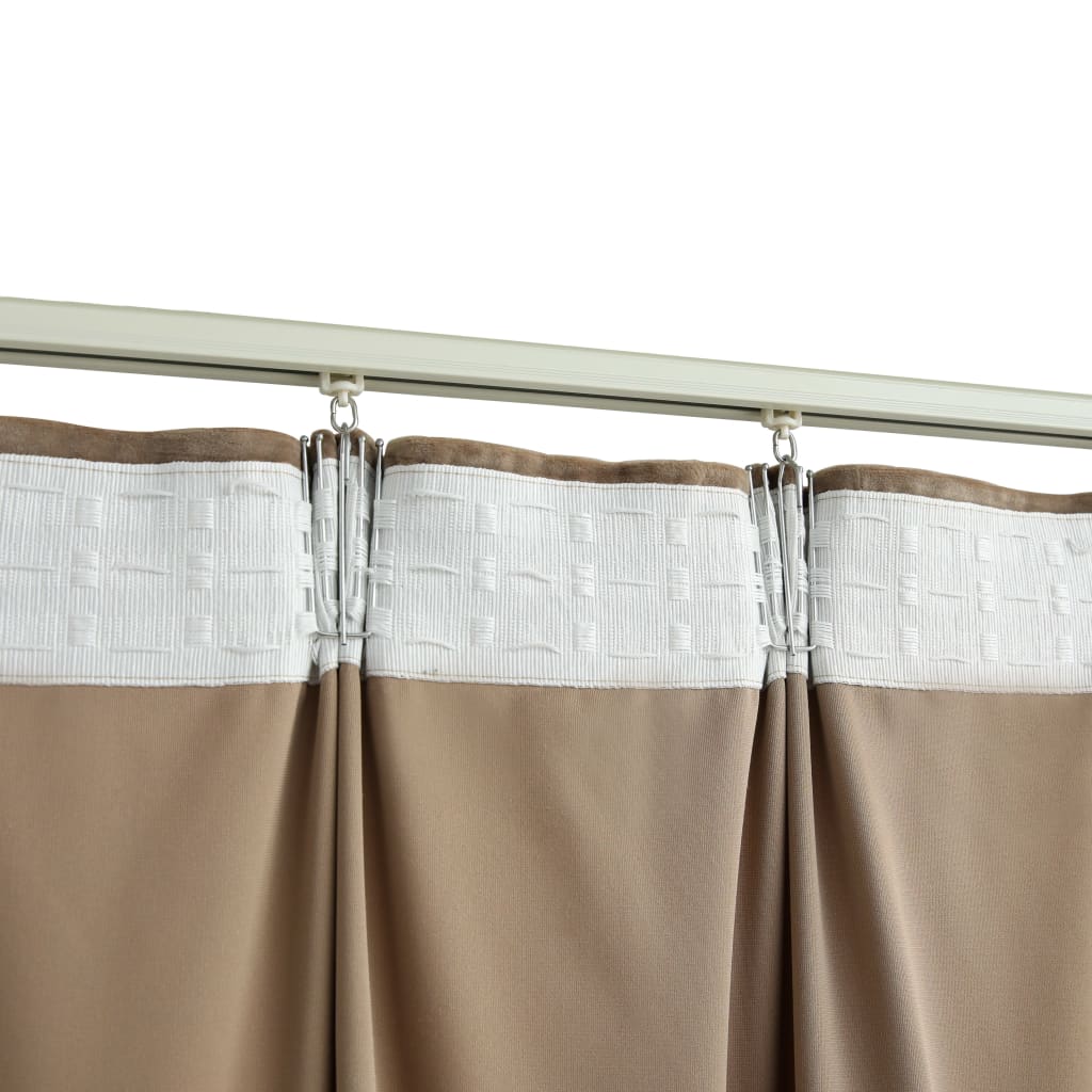 Gordijnen Verduisterend 2 St Met Haken 140X225 Cm Fluweel Beige