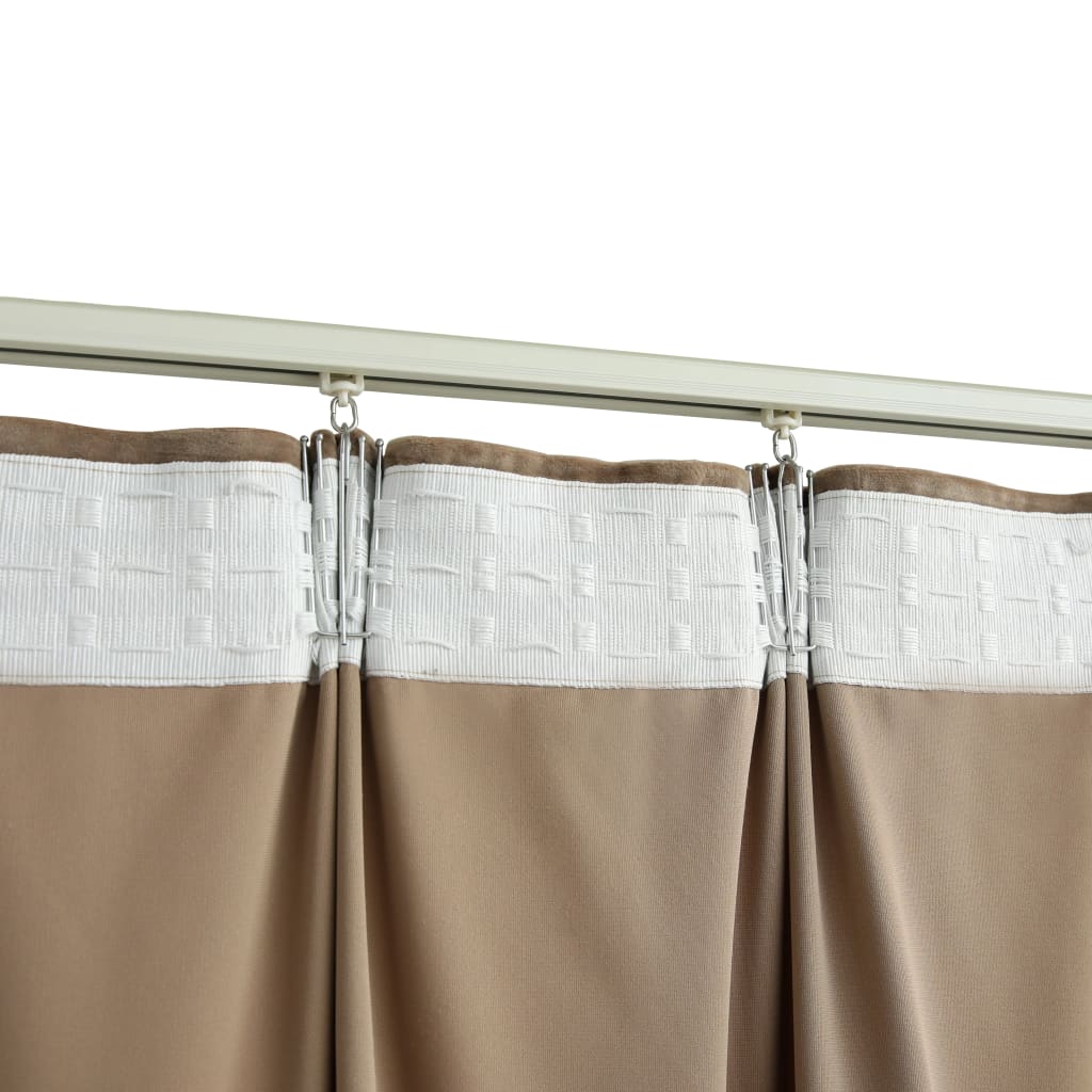 Gordijnen Verduisterend 2 St Met Haken 140X245 Cm Fluweel Beige