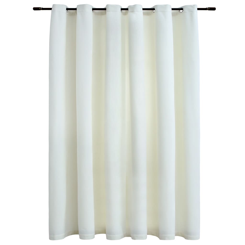 Gordijn Verduisterend Met Ringen 290X245 Cm Fluweel Crème