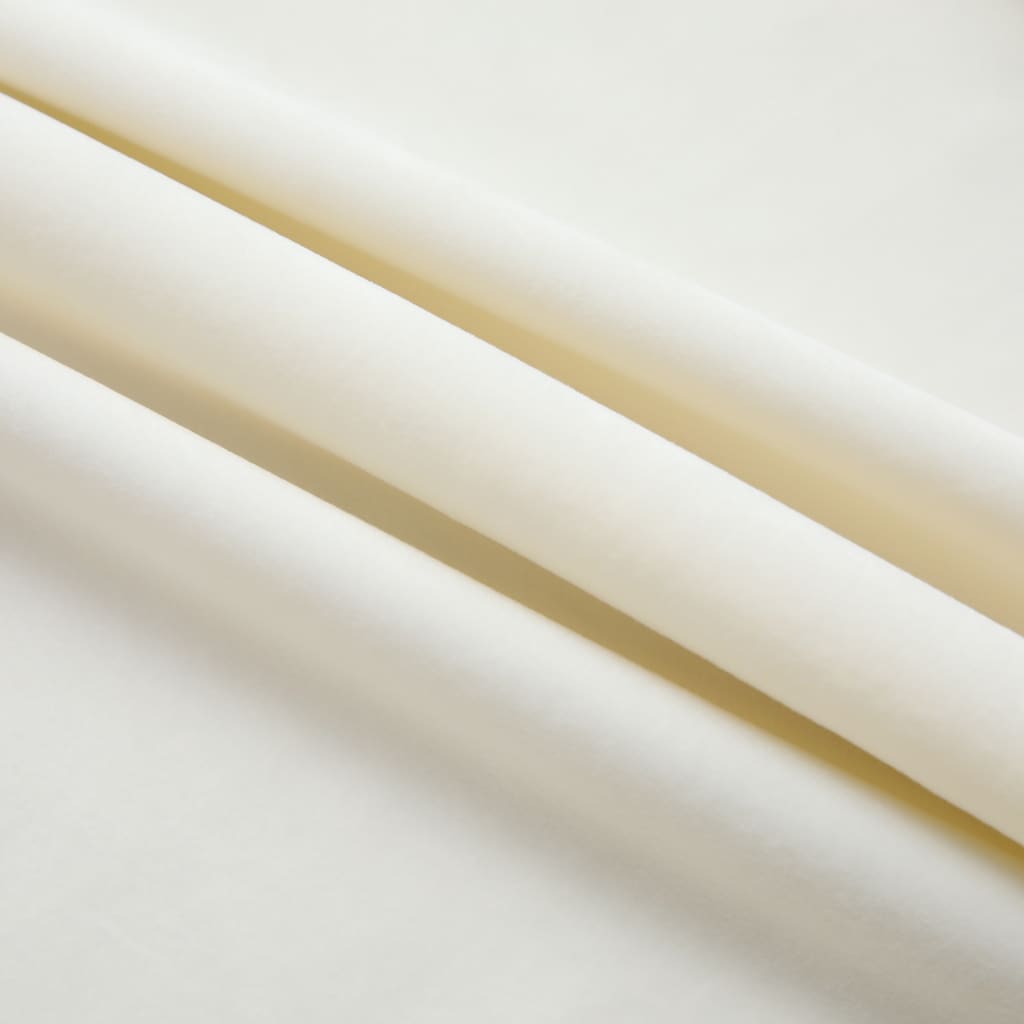 Gordijnen Verduisterend 2 St Met Haken 140X175 Cm Fluweel Crème