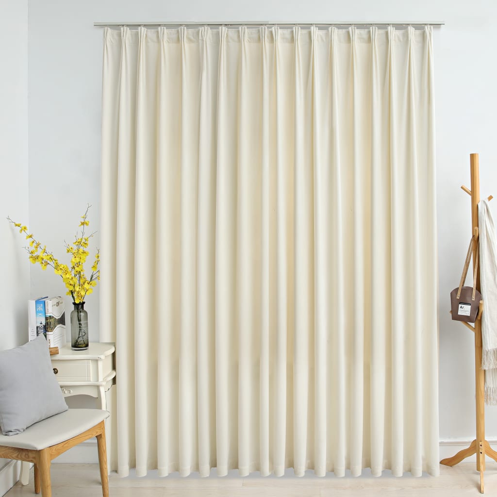 Gordijn Verduisterend Met Haken 290X245 Cm Fluweel Crème