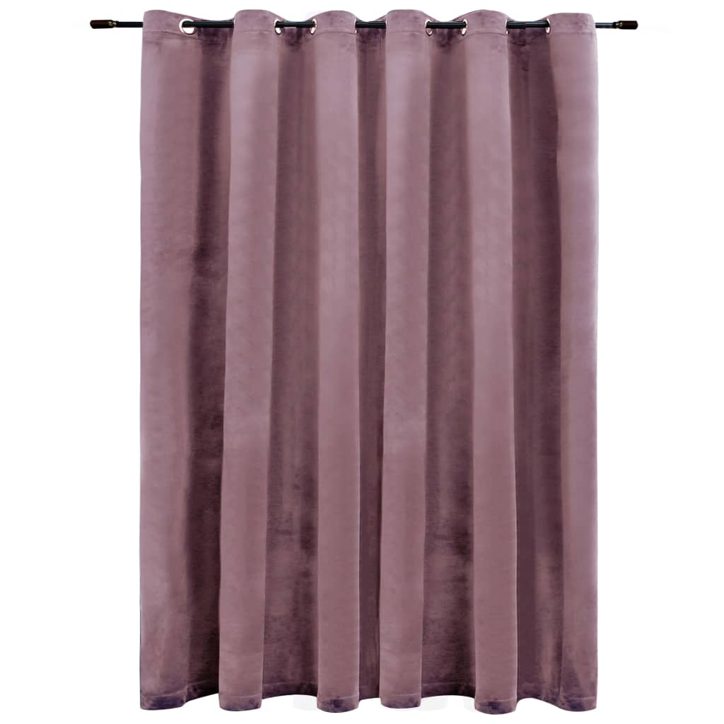 Gordijn Verduisterend Met Ringen 290X245 Cm Fluweel Antiekroze