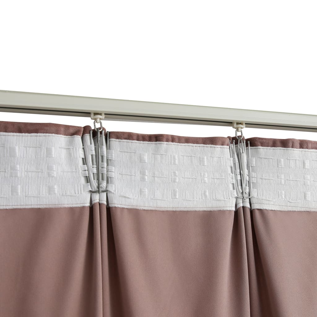 Gordijnen Verduisterend 2 St Met Haken 140X175 Cm Fluweel Roze