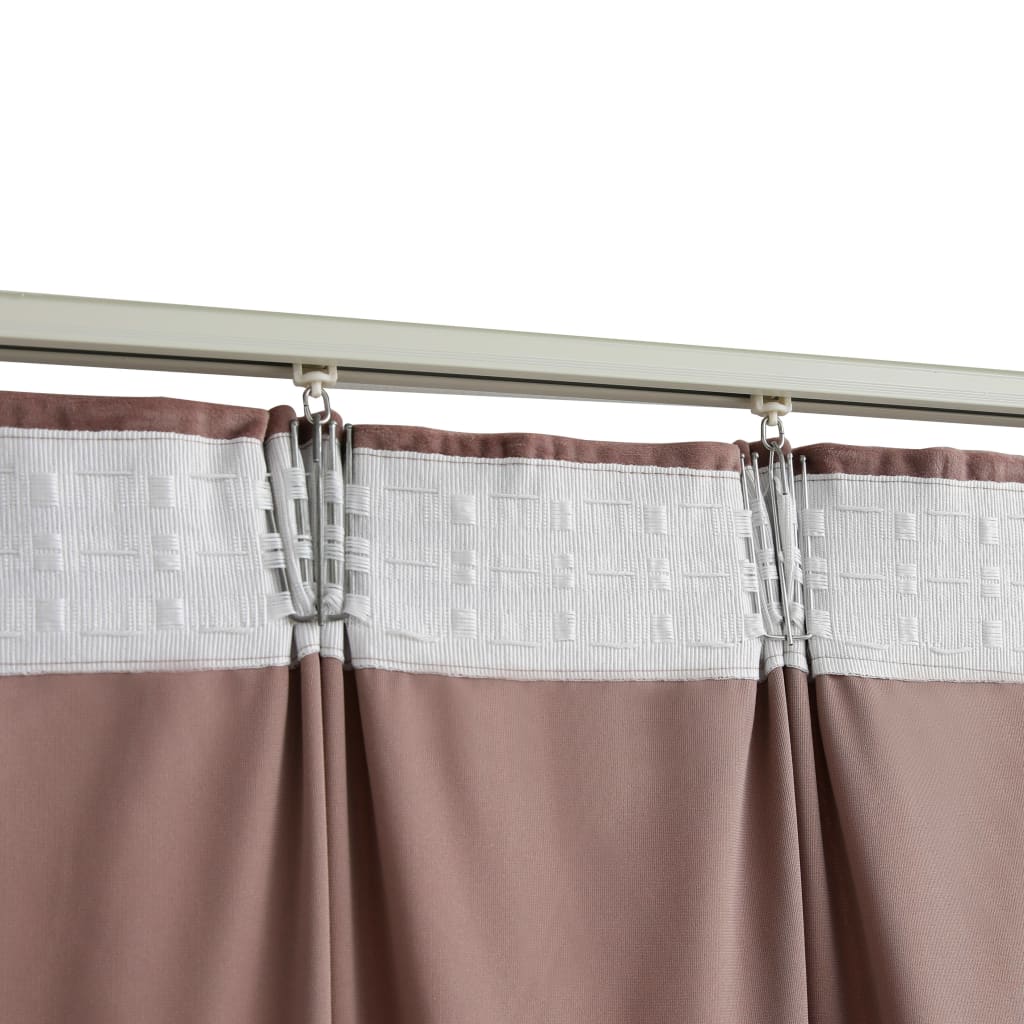 Gordijnen Verduisterend 2 St Met Haken 140X225 Cm Fluweel Roze