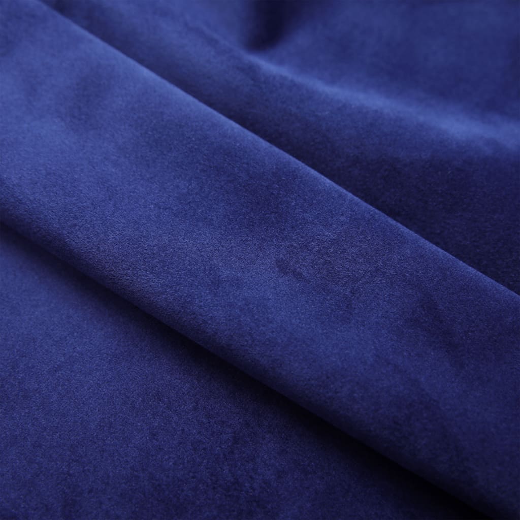 Gordijn Verduisterend Met Ringen 2 St 140X245 Cm Fluweel Blauw