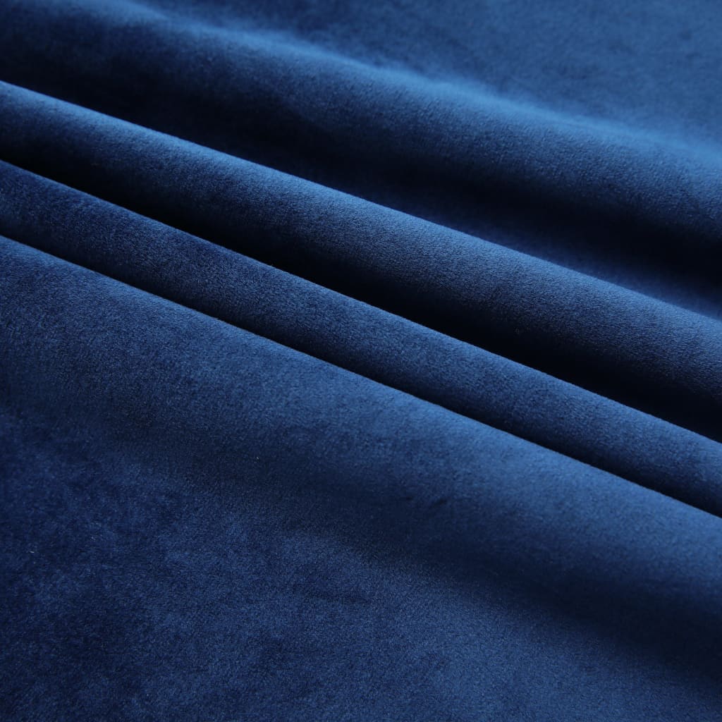 Gordijnen Verduisterend 2 St Met Haken 140X175 Cm Fluweel Blauw