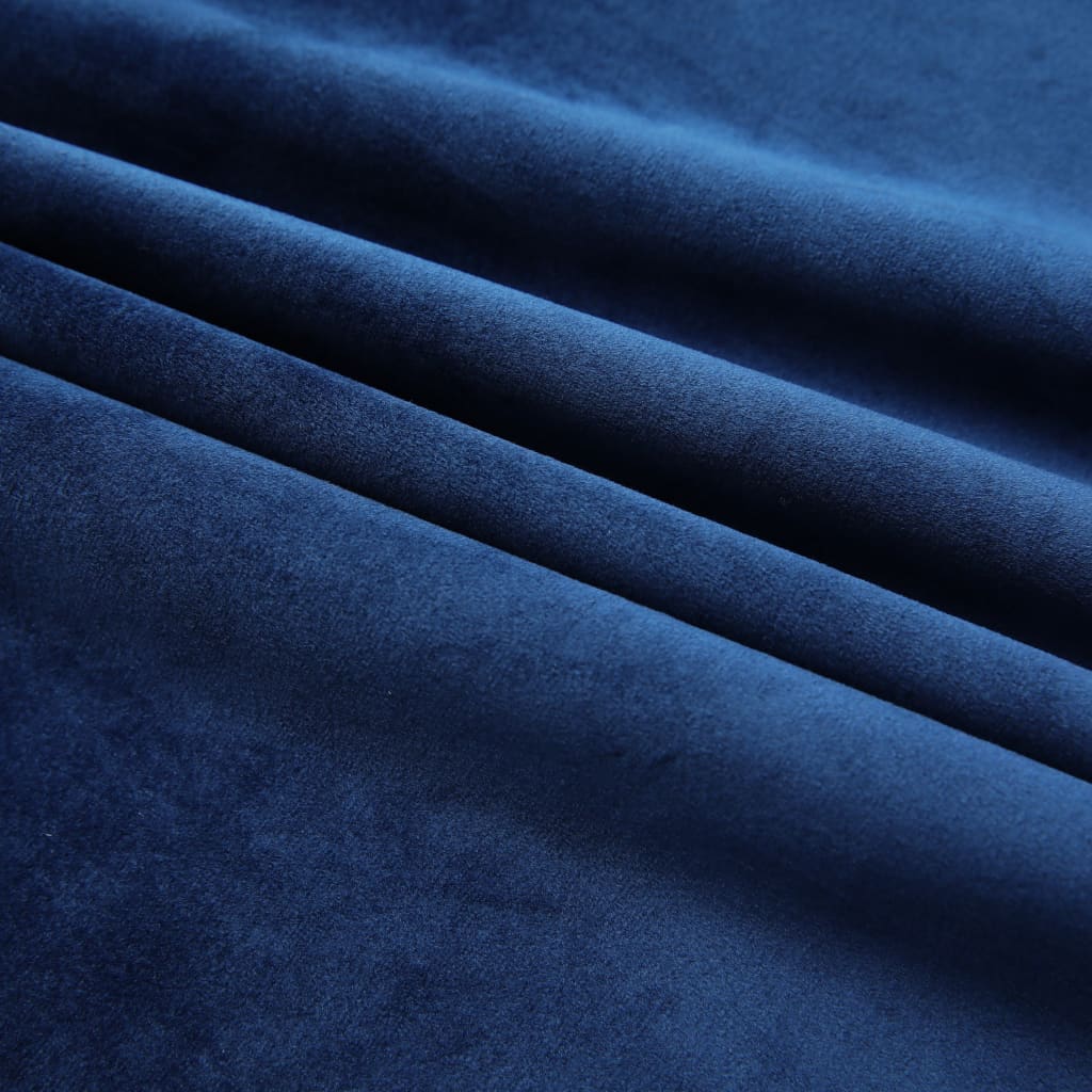 Gordijnen Verduisterend 2 St Met Haken 140X225 Cm Fluweel Blauw
