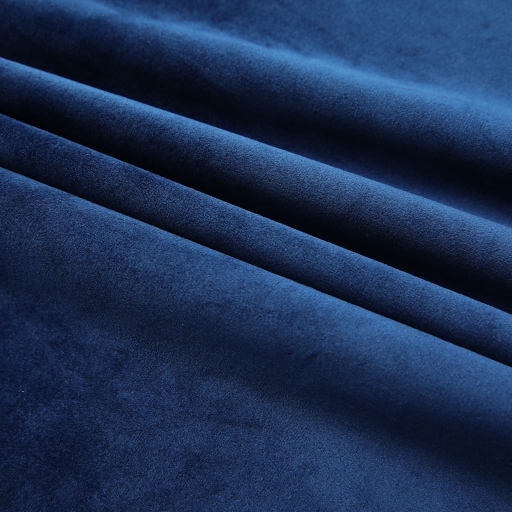 Gordijn Verduisterend Met Haken 290X245 Cm Fluweel Blauw