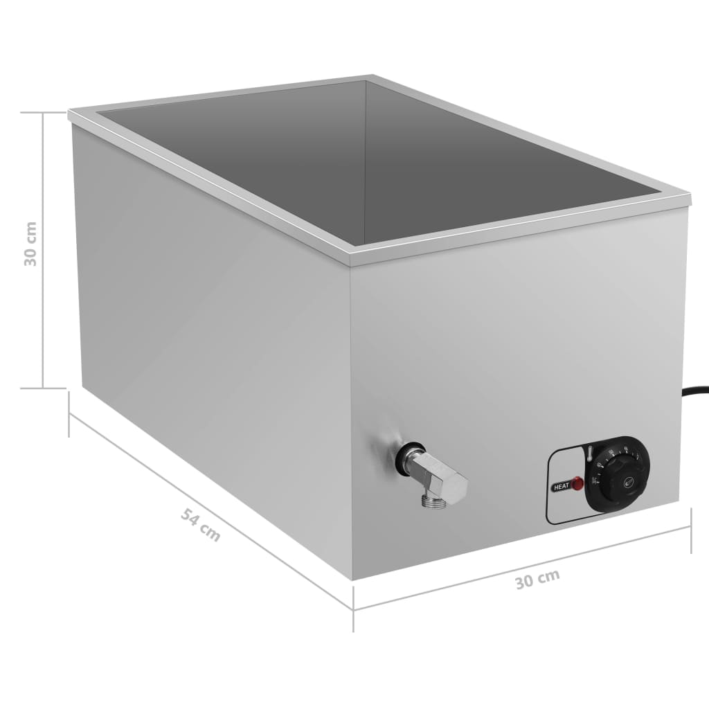 Voedselwarmer Bain-Marie 1500 W Roestvrij Staal