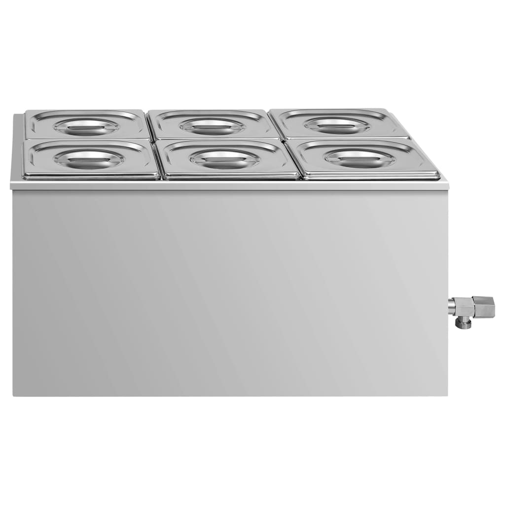 Voedselwarmer Bain-Marie 1500 W Gn 1/6 Roestvrij Staal